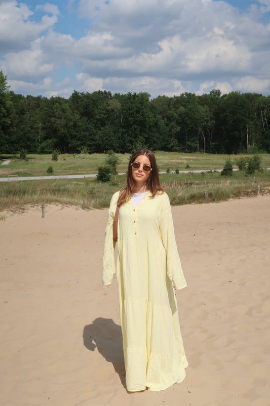 Linen dress yellow