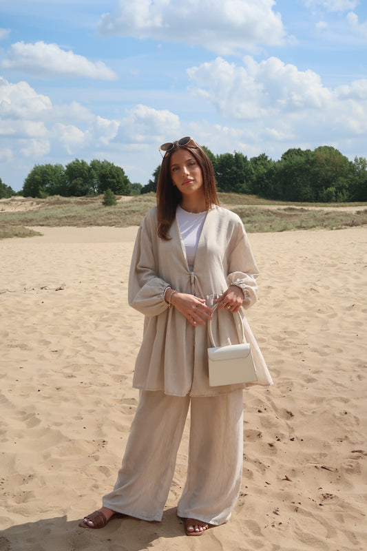 Zweiteiler beige