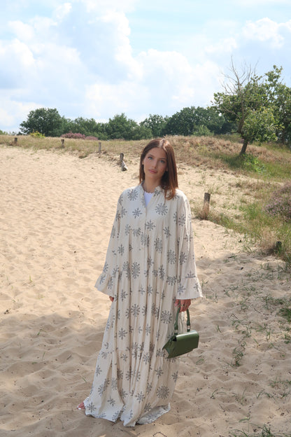 Maxikleid mit Muster weiß