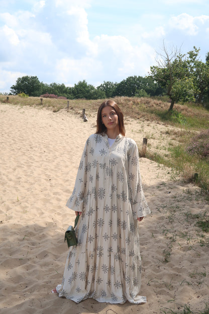 Maxikleid mit Muster weiß